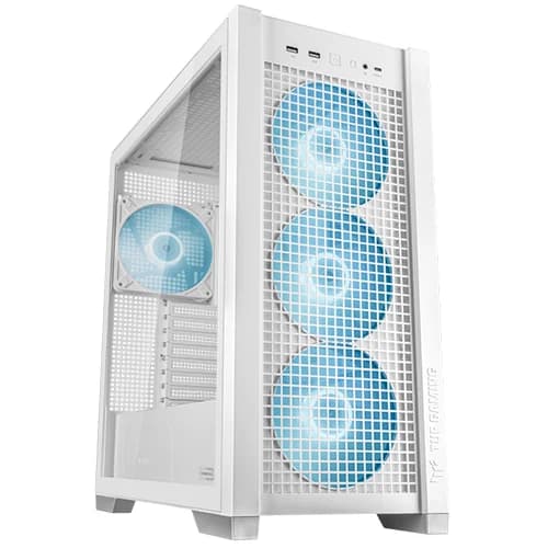 ASUS TUF Gaming GT302 ARGB White Case, Mid Tower, EATX (12"x10.9") ATX Micro-ATX Mini-ITX,  2 x 2.5" Bay 2 x 2.5"/3.5" Combo Bay, Maximum CPU Cooler Height 165 mm, Front I/O Port | 90DC0013-B19000