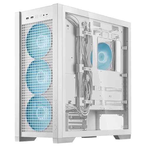 ASUS TUF Gaming GT302 ARGB White Case, Mid Tower, EATX (12"x10.9") ATX Micro-ATX Mini-ITX,  2 x 2.5" Bay 2 x 2.5"/3.5" Combo Bay, Maximum CPU Cooler Height 165 mm, Front I/O Port | 90DC0013-B19000 thumbnail 3