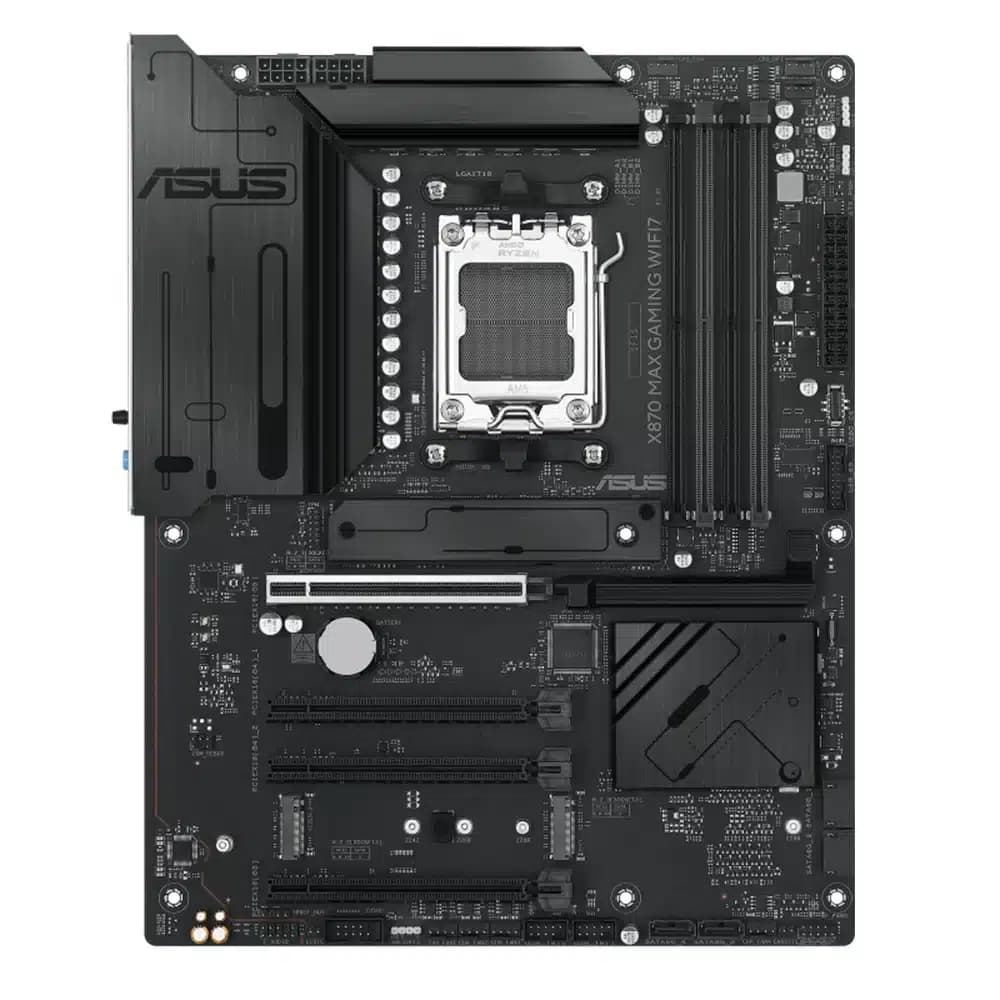 ASUS X870 MAX GAMING WIFI7 Motherboard, AMD X870 Chipset, 4x DDR5 DIMM Slots, Up to 256GB Max Memory, 1x PCIe 5.0 x16, 3x M.2 Slots, Wi-Fi 7 & Bluetooth v5.4 thumbnail 2