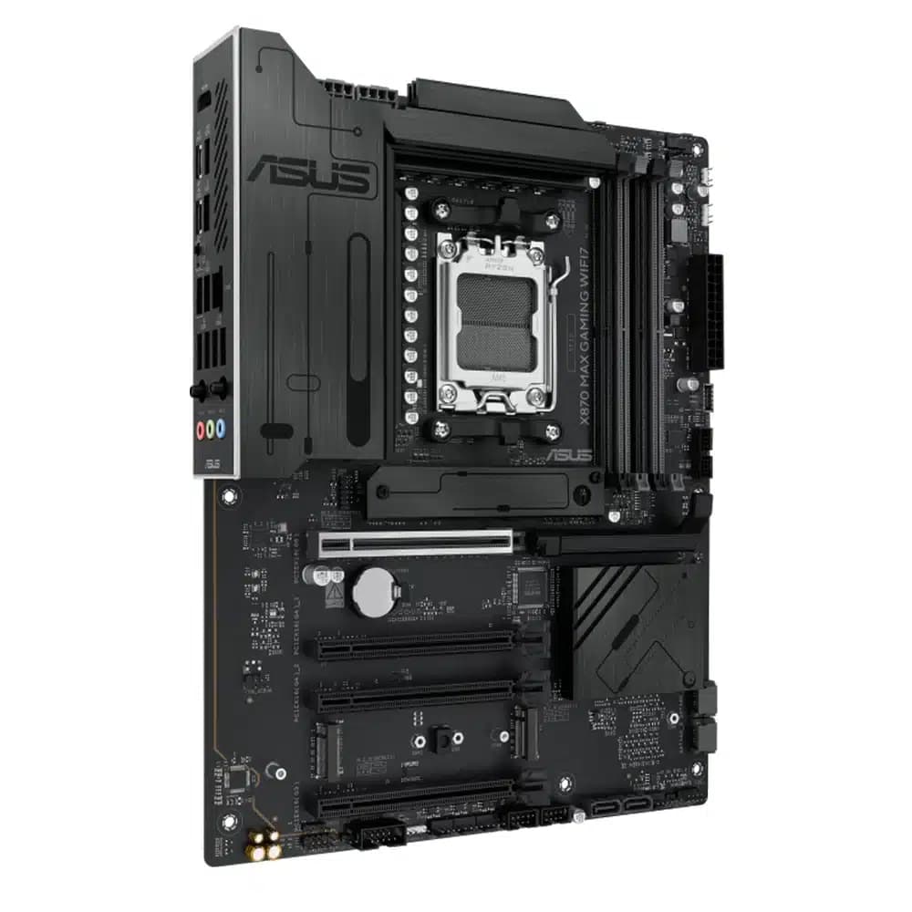 ASUS X870 MAX GAMING WIFI7 Motherboard, AMD X870 Chipset, 4x DDR5 DIMM Slots, Up to 256GB Max Memory, 1x PCIe 5.0 x16, 3x M.2 Slots, Wi-Fi 7 & Bluetooth v5.4 thumbnail 3