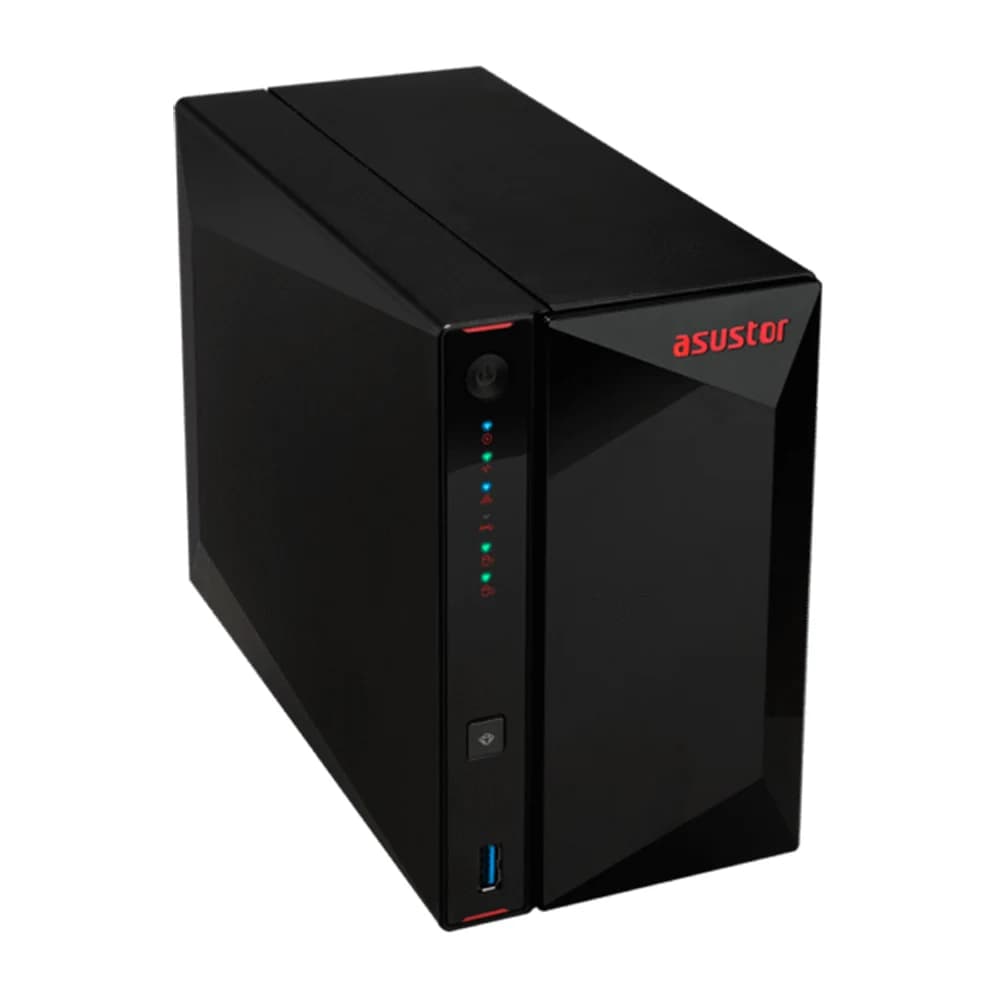 ASUSTOR AS5202T Nimbustor 2 NAS, 2-Bay, Intel Celeron Dual-Core, 2GB RAM, Dual 2.5GbE Ports, HDMI 2.0a, 4K Media Transcoding, Tool-Free Drive Bays thumbnail 3