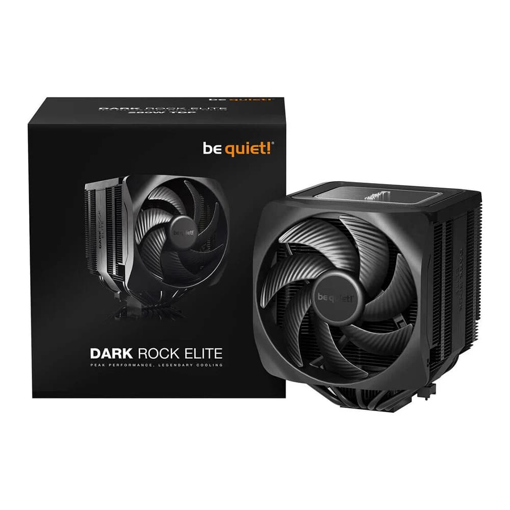 Be quiet Dark Rock Elite Air CPU Cooler, 2X Silent Wings 135mm PWM Fans, Speed Switch with 2 Modes, High-Performance Heat Pipes, Front Fan Rail System, Enhanced RAM Compatibility Black