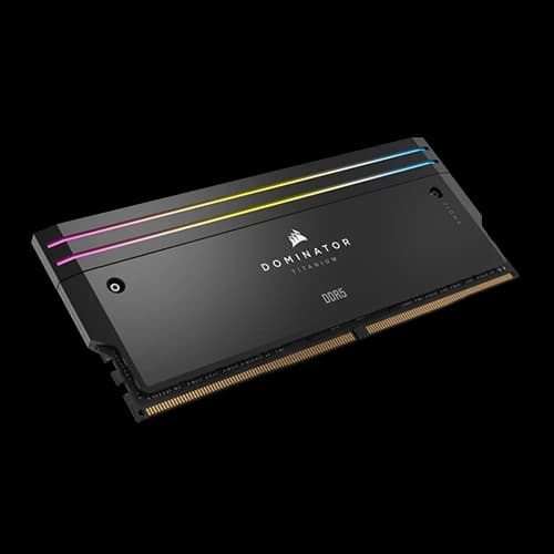 Corsair Dominator titanium rgb 2x16gb 32GB ddr5 Dram 6400MHz cl32 intel xmp memory kit, cmp32gx5m2b6400c32, 4800MHz SPD Speed, 1.40V Tested Voltage - Black thumbnail 4