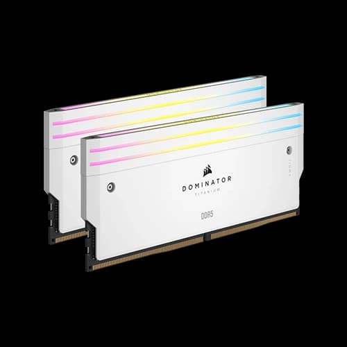 Corsair Dominator Titanium DDR5 6400MHz RAM, 64GB (2x32GB), CL32 Intel XMP ICUE compatible - White thumbnail 2