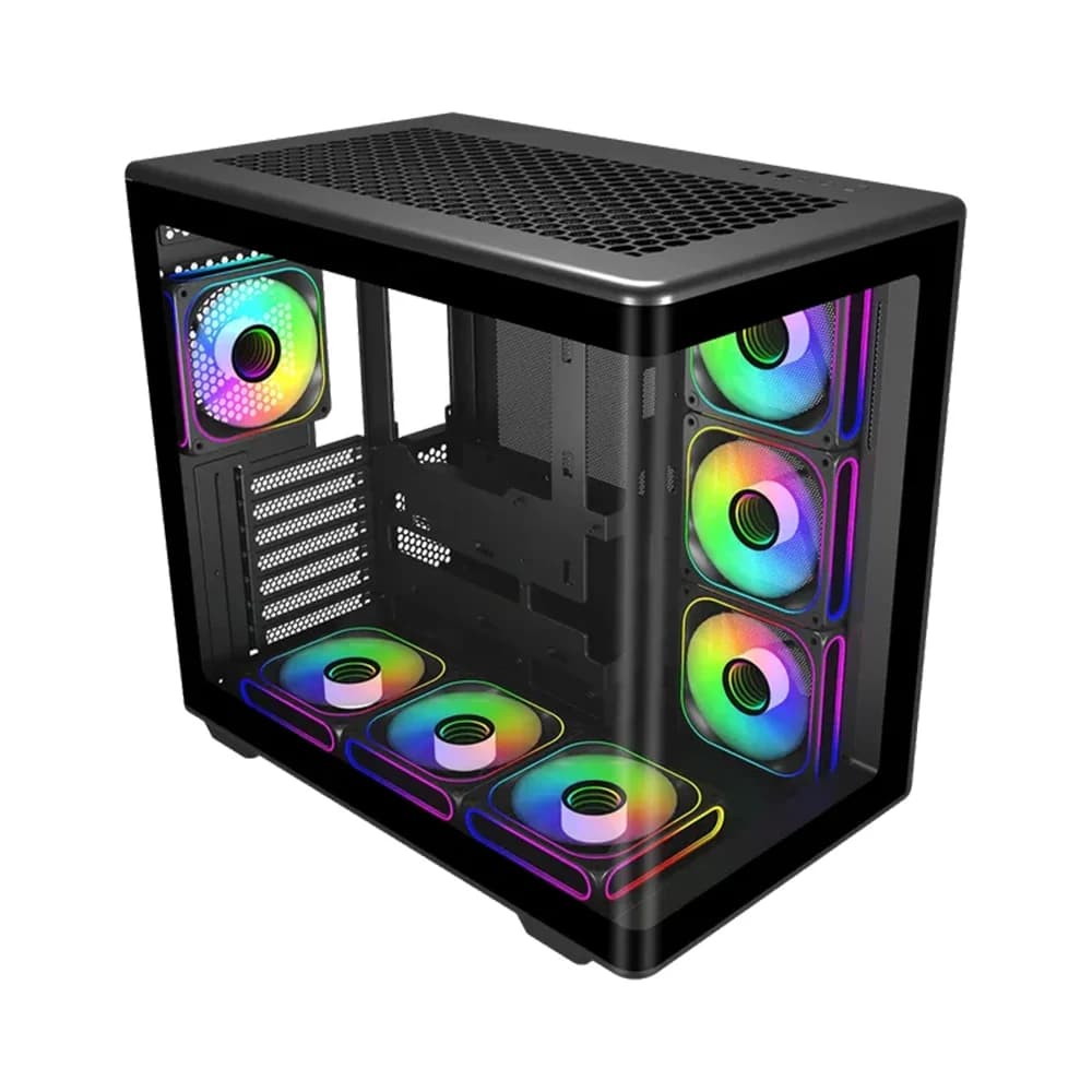 Cooler Master Elite 600 PC Case Black, Mid Tower, SGPCC Steel / Tempered Glass, Mini-ITX, Mini-DTX, Micro-ATX, ATX thumbnail 2