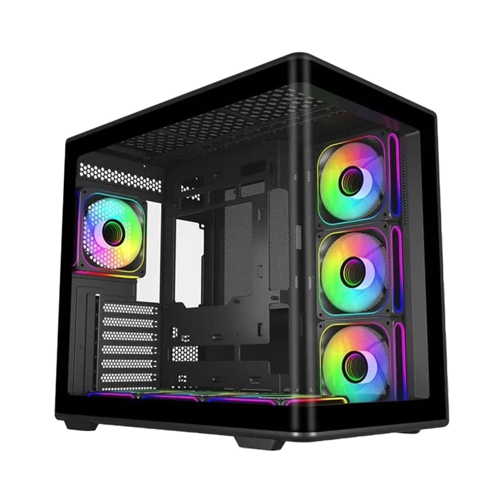 Cooler Master Elite 600 PC Case Black, Mid Tower, SGPCC Steel / Tempered Glass, Mini-ITX, Mini-DTX, Micro-ATX, ATX