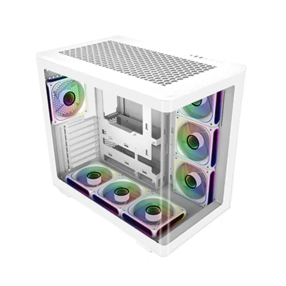 Cooler Master Elite 600 PC Case White, Mid Tower, SGPCC Steel / Tempered Glass, Mini-ITX, Mini-DTX, Micro-ATX, ATX thumbnail 3
