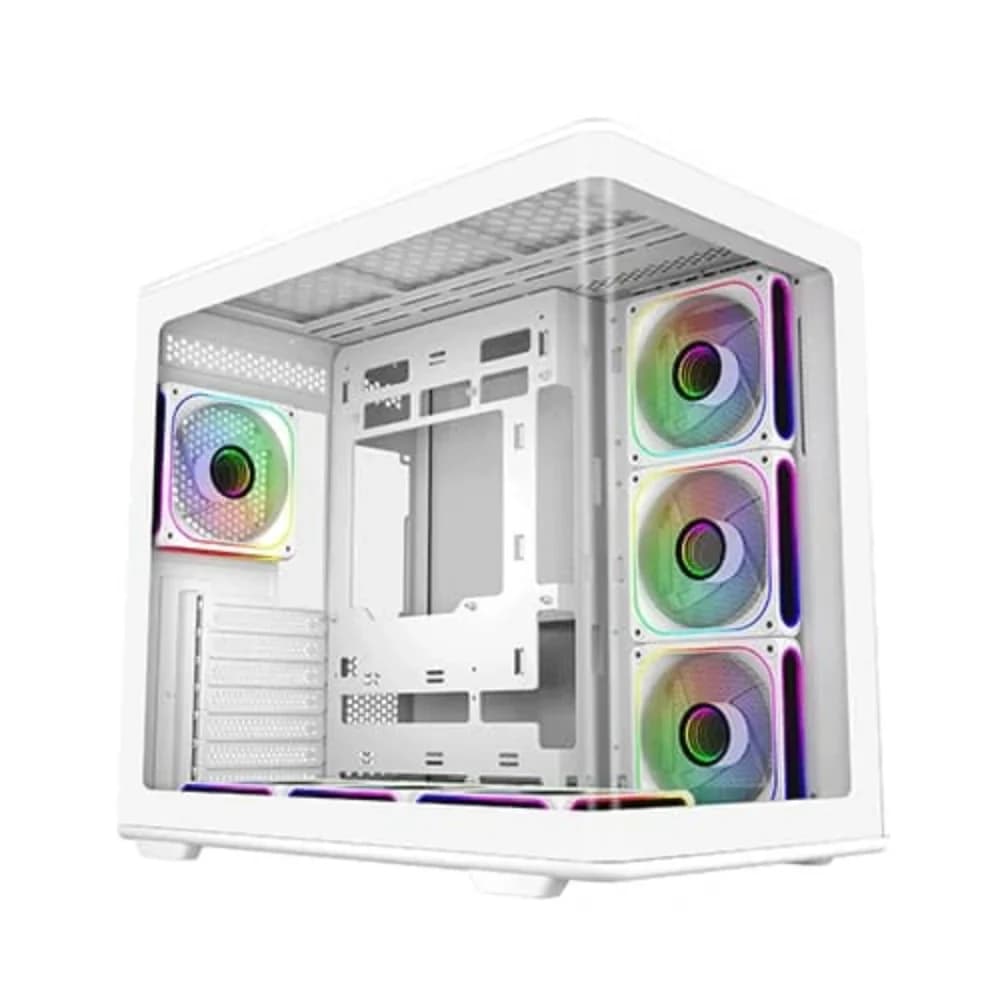 Cooler Master Elite 600 PC Case White, Mid Tower, SGPCC Steel / Tempered Glass, Mini-ITX, Mini-DTX, Micro-ATX, ATX