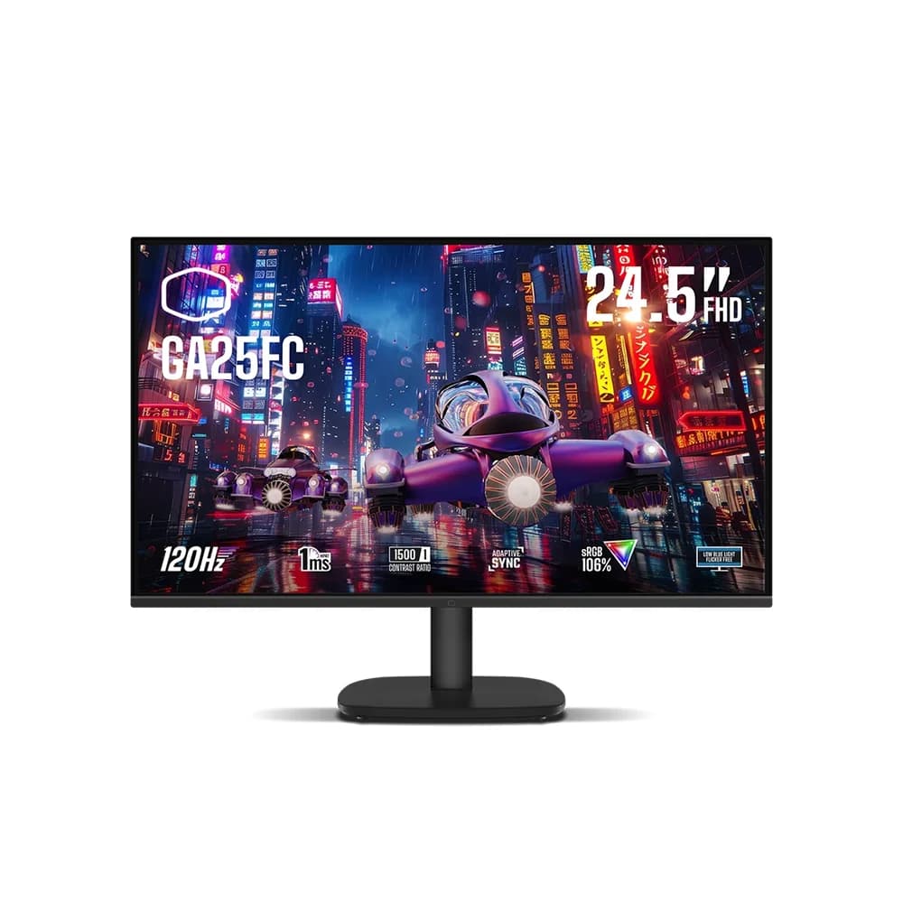 Cooler Master GA25FC Gaming Monitor, 24.5 Inch, 120Hz Refresh Rate, 1ms (MPRT), 4ms (GtG), 24W (Max), Adaptive Sync