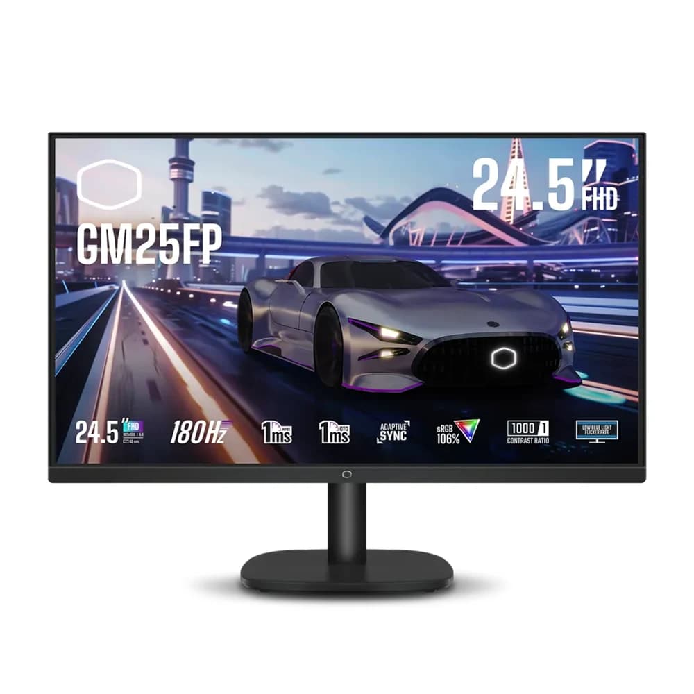 Cooler Master GM25FP Gaming Monitor, 24.5 Inch, IPS FHD, Refresh Rate 180Hz, 1ms (MPRT), 1ms (GtG), Adaptive Sync