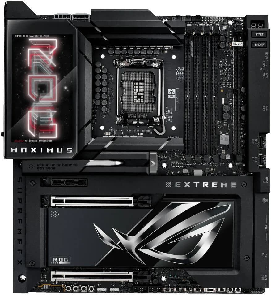 ASUS ROG Maximus Z890 Extreme LGA 1851 ATX Motherboard, Intel Z890 Chipset, 4x DDR5 DIMM Slots, Up to 192GB Max Memory, Wi-Fi 7 & BT 5.4, 2x PCIe 5.0 x16 Slots, 6x M.2 Slots | 90MB1IA0-M0EAY0 thumbnail 2