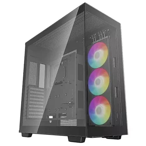 DEEPCOOL CASE CH780 BLACK, Tempered Glass, Mini-ITX, M-ATX, ATX, E-ATX, 9 Slots, Fan Support, Radiator Support, Front I/O Ports, PCIe 4.0