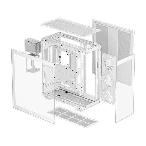 DEEPCOOL CASE CH780 WHITE, Tempered Glass, Mini-ITX, M-ATX, ATX, E-ATX, 9 Slots, Fan Support, Radiator Support, Front I/O Ports, PCIe 4.0 thumbnail 4