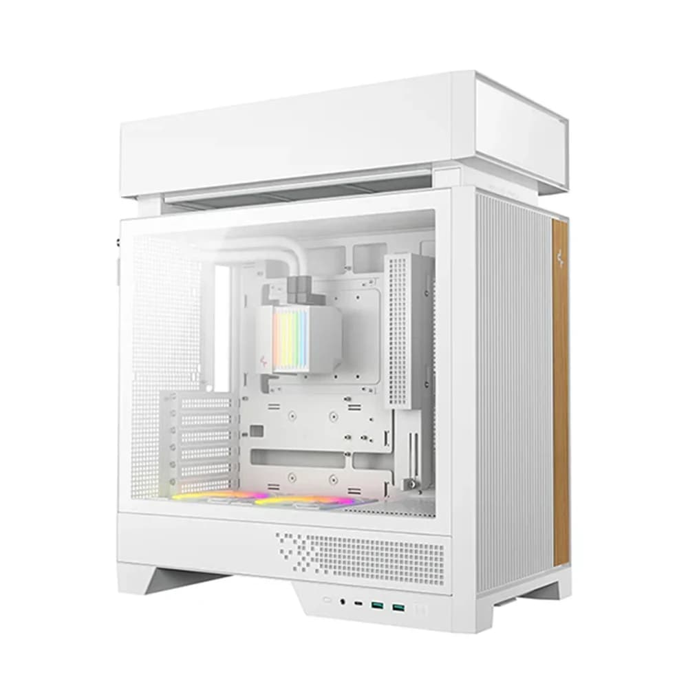 DeepCool CL6600 PC Case White, Expansion Slots 7, Tempered Glass, ATX PS2 Power Supply, Mini-ITX, Micro-ATX, ATX thumbnail 2