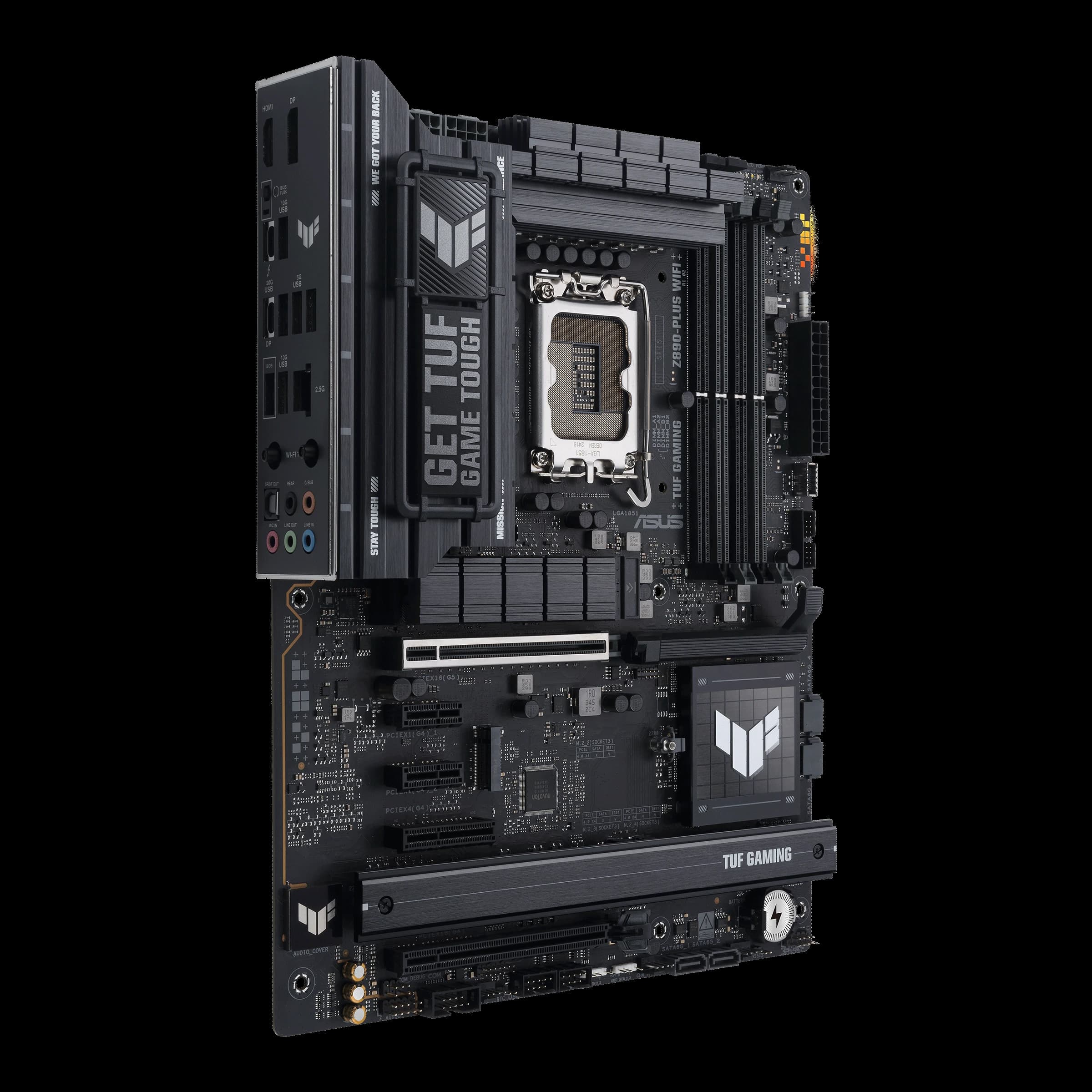 ASUS TUF Gaming Z890-Plus Wi-Fi LGA 1851 ATX Motherboard, Intel Z890 Chipset, 4x DDR5 DIMM Slots, Up to 192GB Max Memory, Wi-Fi 7 & BT 5.4, 1x PCIe 5.0 x16, 4x M.2 Slots, Black | 90MB1IQ0-M0EAY0 thumbnail 3