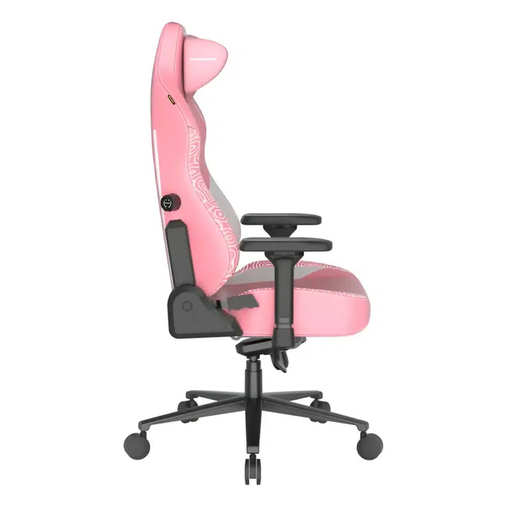 DXRACER CRAFT Series Hello Cat Pink Gaming Chair, Ergonomic design, 135° recline, 4D adjustable armrests, extendable footrest, lumbar, headrest support thumbnail 3