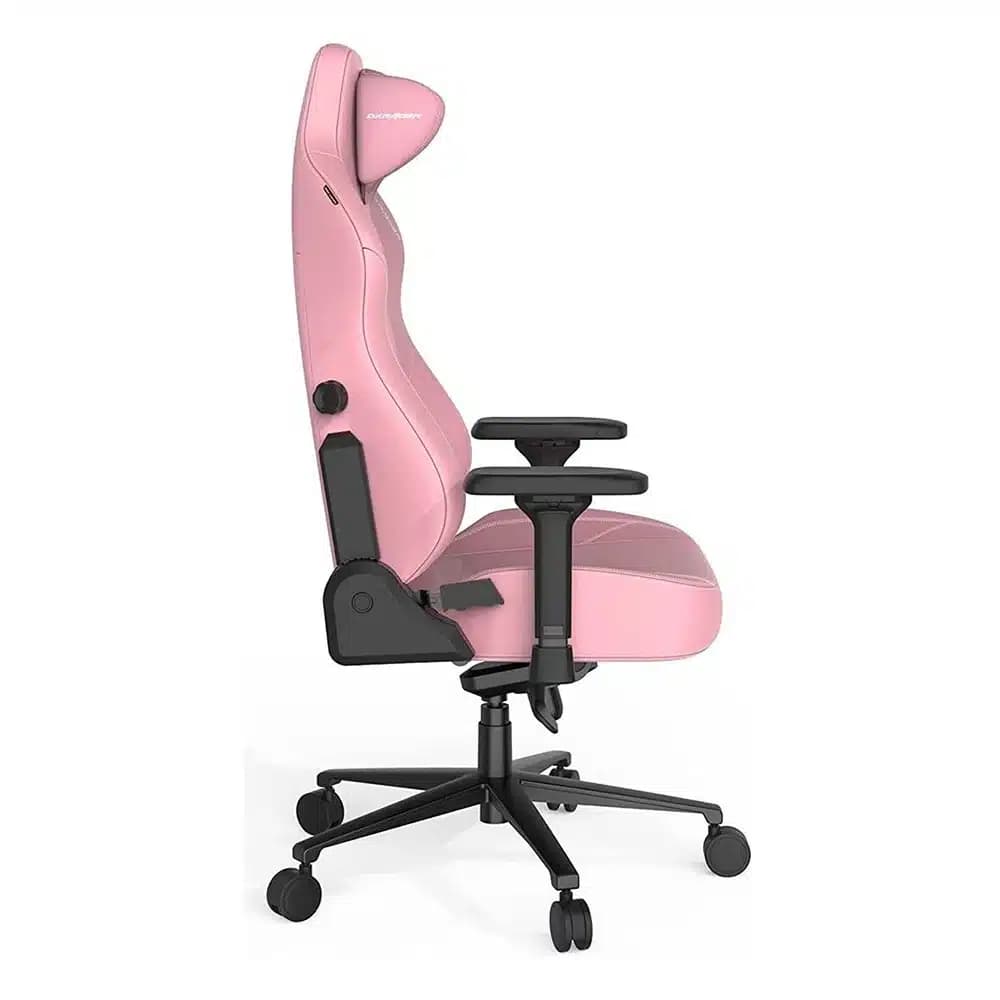 DXRACER CRAFT Series Pink Gaming Chair, Ergonomic design, 135° recline, 4D adjustable armrests, extendable footrest, lumbar and headrest support thumbnail 3