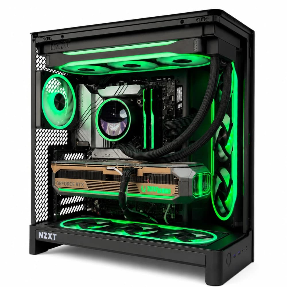 Emerald Fury High-End Gaming PC Powered by Mindtech, AMD Ryzen 9 9950X3D , ZOTAC GAMING GeForce RTX 5080, 32GB DDR5 RAM, 2TB PCIe 5.0 SSD