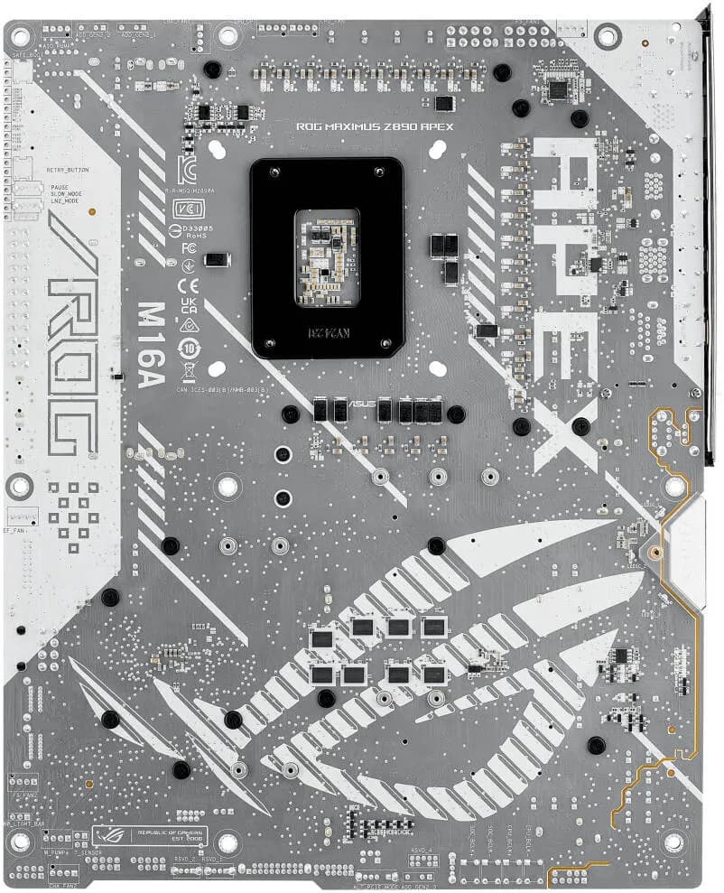 ASUS ROG Maximus Z890 Apex LGA 1851 ATX Motherboard, Intel Z890 Chipset, 2x DDR5 DIMM Slots, Up to 96GB Max Memory, Wi-Fi 7 & BT 5.4, 2x PCIe 5.0 x16 Slots, 6x M.2 Slots, White | 90MB1IP0-M0EAY0 thumbnail 8