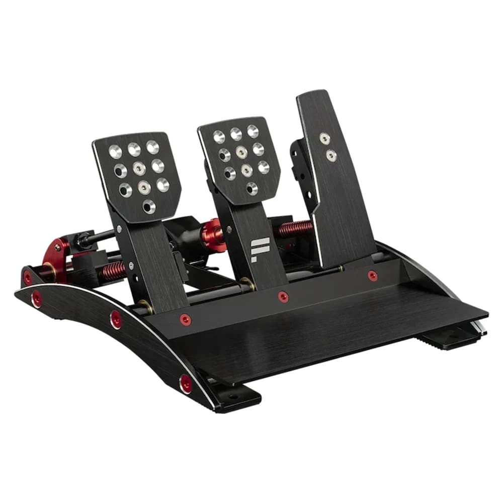 FANATEC ClubSport Pedals V3, 90kg Load Cell Brake, Contactless Hall Sensors, Adjustable Stiffness, CNC Aluminum, 12-Bit Resolution, Vibration Motors