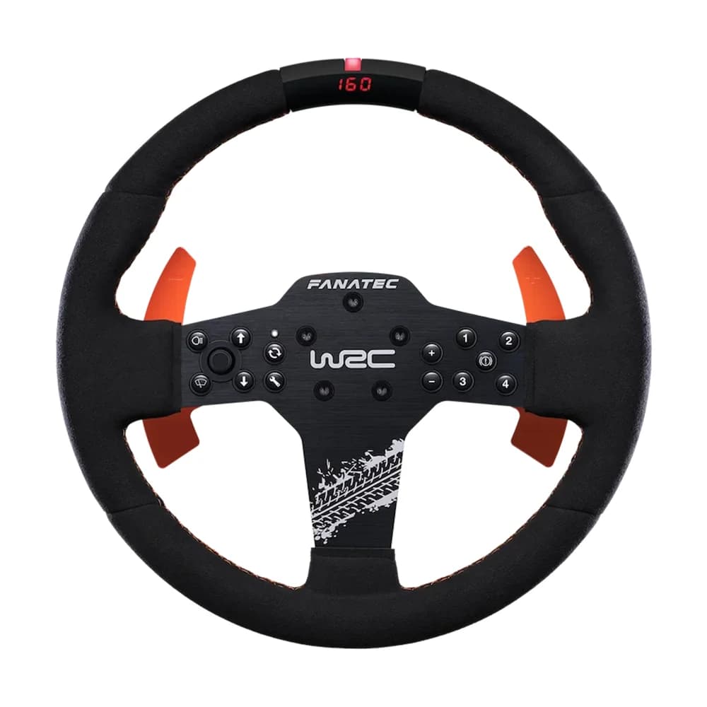 FANATEC CSL Elite Steering Wheel WRC, 300mm Size, Orange Shifter Paddles, 4-Way Direction Pad, Xbox One Button Layout, Brushed Aluminium Spokes with Fibre-Reinforced Back Cover