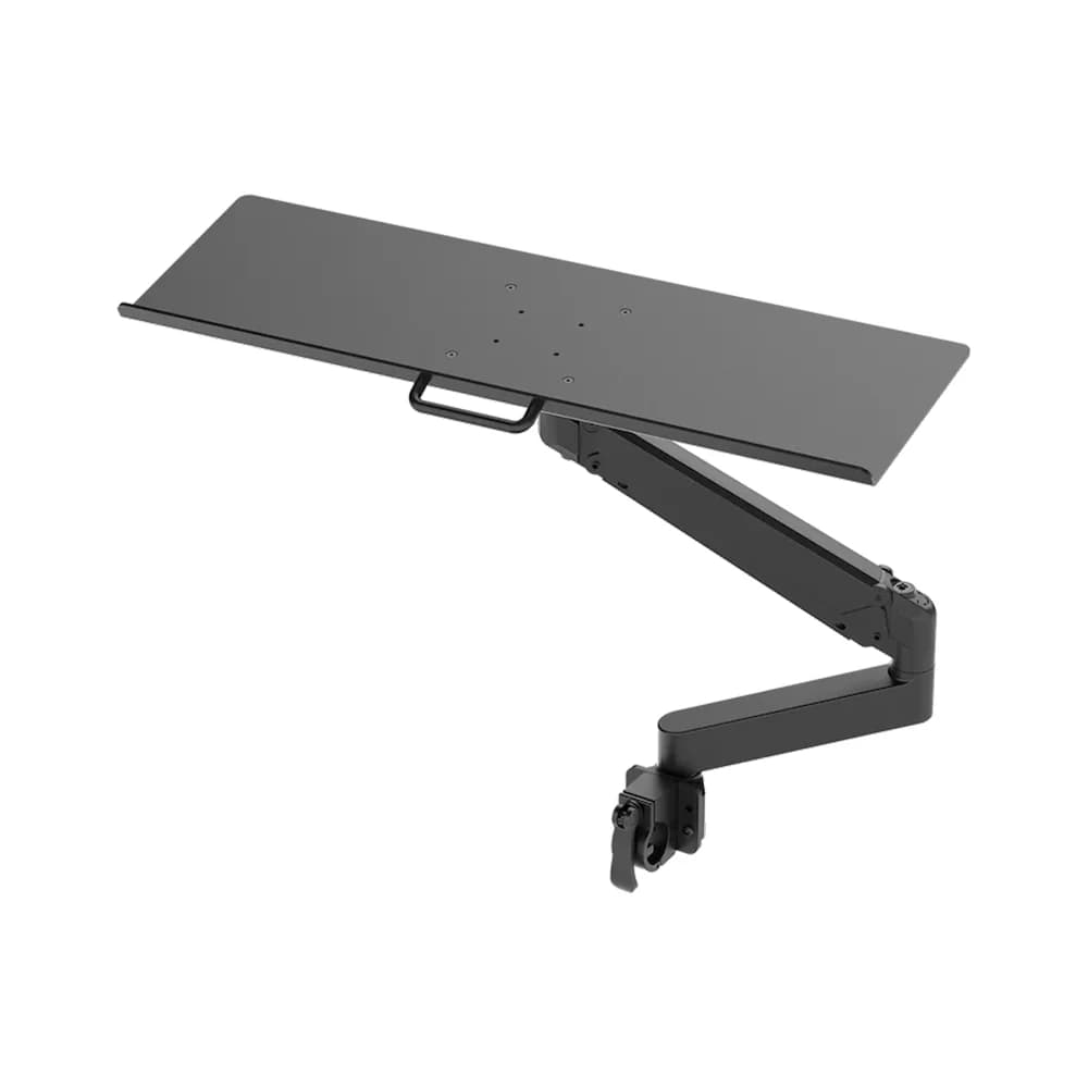 FANATEC GT Cockpit Keyboard Tray, Articulating Swing Arm, 640x200mm Large Tray for Keyboard Mouse, 100x100 VESA Monitor Mount, Steel/Aluminum Black Powder Coat
