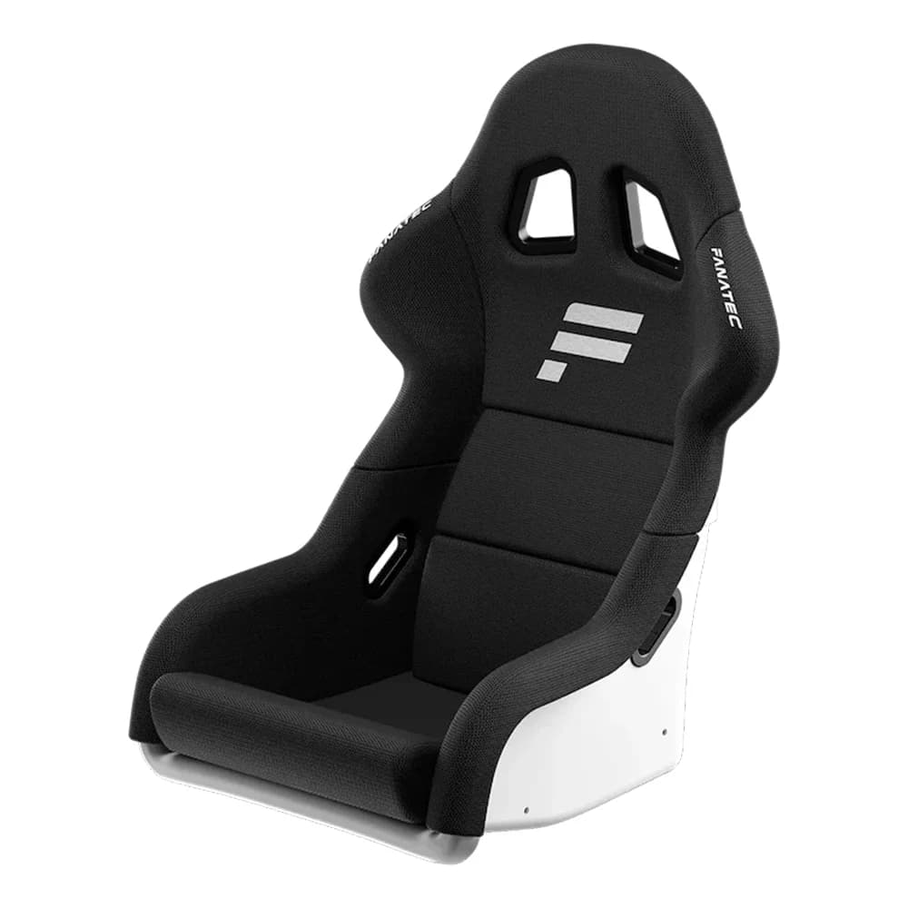 FANATEC GT Cockpit Seat White, Fiber-Reinforced Plastic Bucket Seat, Breathable Padded Fabric with Lumbar Support, 290mm Bolt Pattern