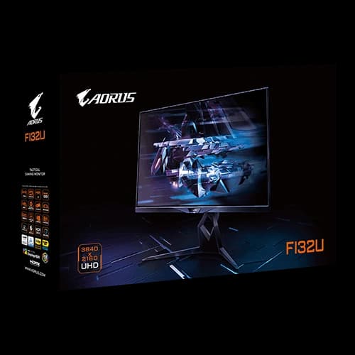 Gigabyte AORUS FI32U 31.5-inch UHD Gaming Monitor, Equipped with the latest HDMI 2.1, 144Hz refresh rate, and 1ms GTG 10-bit color and super-wide color gamut of 90% DCI-P3/ 123% sRGB DisplayHDR400