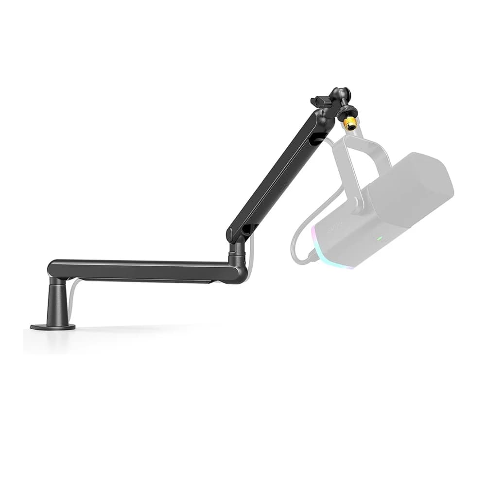 FIFINE BM88 Microphone Arm Stand, Low Profile Adjustable Stick Microphone Arm Stand with Desk Mount Clamp, Screw Adapter, Cable Management, for Podcast Streaming Gaming Studio