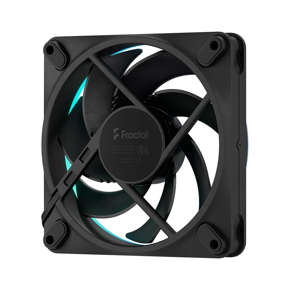 Fractal Design Momentum 12 RGB Fan Black, 120mm PWM Fan, 2200RPM Fan Speed, 62.44 CFM Airflow, ARGB Gen 2 Lighting, 28.03 dBA Noise Level thumbnail 4