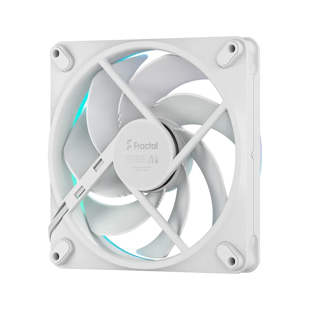 Fractal Design Momentum 14 RGB Fan White, 140mm PWM Fan, 1800RPM Fan Speed, 74.39 CFM Airflow, ARGB Gen 2 Lighting, 28.03 dBA Noise Level thumbnail 4