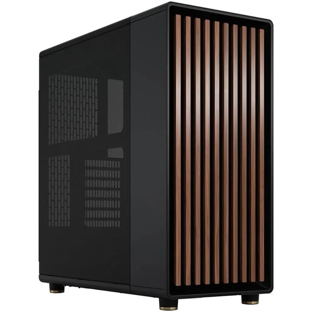 Fractal Design North Mesh Charcoal Black ATX Mid-Tower PC Case with Wood Front, 360mm Radiator & 8×120mm Fans