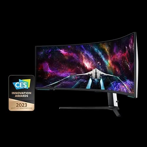 Samsung Odyssey Neo G9 G95NC 57-Inch Dual UHD Curved Gaming Monitor, 7680x2160, 240Hz, 1ms GTG, Mini-LED, HDR1000, FreeSync Premium Pro