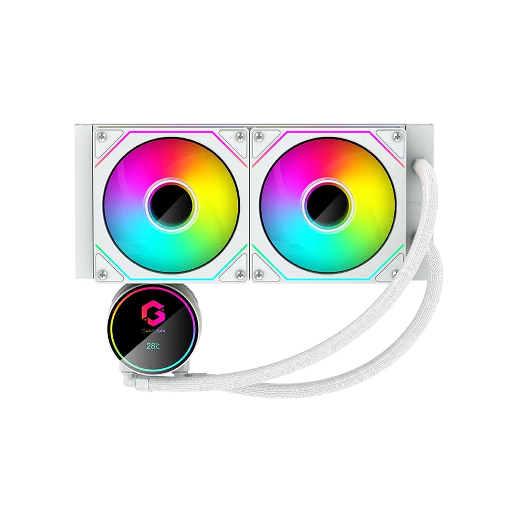 GAMEON KRAKEN A380 240MM CPU COOLER WHITE, Durable Teflon Tube RGB Pump Rifle Bearing Speed, 1200rpm