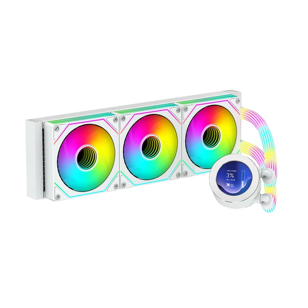 GAMEON KRAKEN N360 Liquid CPU Cooler White, 360mm LCD Display With ARGB Tube