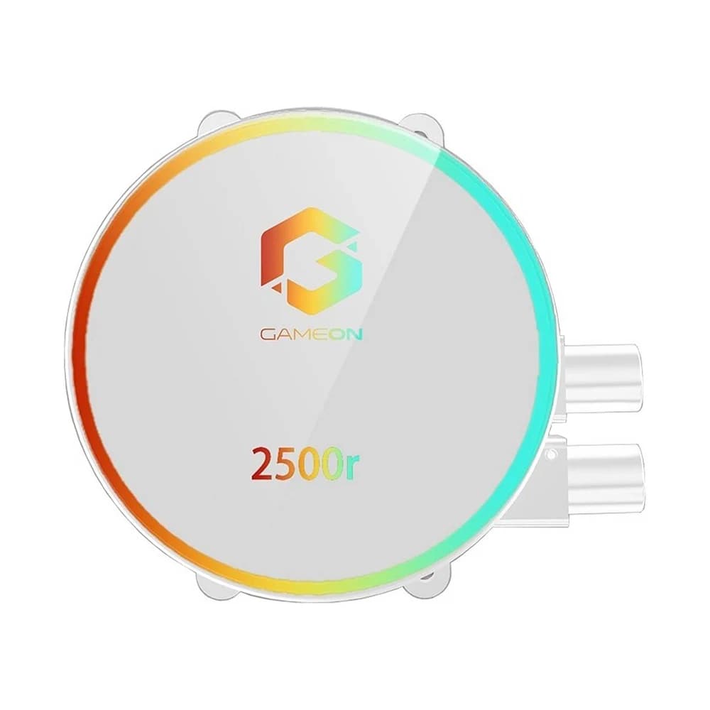 GAMEON Tupolev 120 MM CPU COOLER White, Durable Teflon Tube RGB Pump Rifle Bearing Speed, 1200rpm thumbnail 2