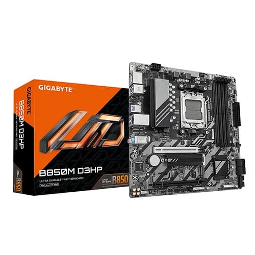 GIGABYTE B850M D3HP Motherboard, AMD B850 Chipset, 256GB Memory, 4x DDR5 DIMM, 1x PCI Express x16 slot, ATX Form Factor