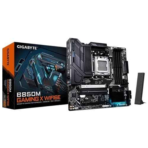 GIGABYTE B850M GAMING X WIFI6E Motherboard, AMD B850 Chipset, 256GB Memory, 4x DDR5 DIMM, 1x PCI Express x16 slot, ATX Form Factor
