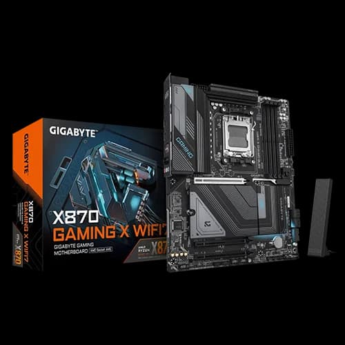 Gigabyte X870 GAMING X WIFI7 ATX Motherboard, Support for DDR5 8200, Integrated Graphics Processor with AMD Radeon, 2.5GbE LAN chip, AMD X870 Chipset, AMD Socket AM5, 2 x PCI Express x16 slots, PCIe 5.0, EZ-Latch Click