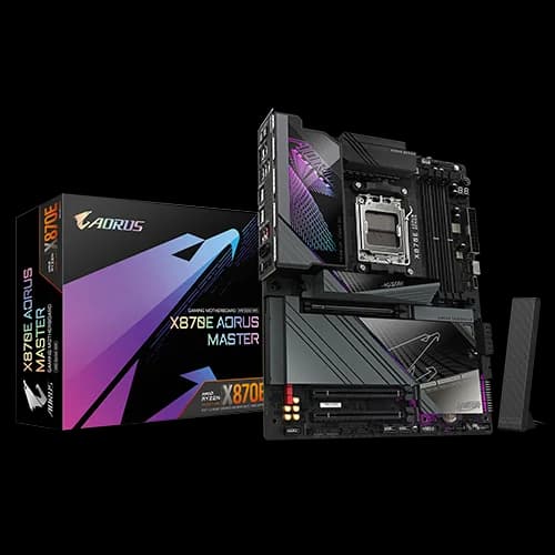 GIGABYTE X870E AORUS MASTER AM5 Motherboard, AMD X870E Chipset, For AMD Ryzen 9000/8000/7000 Series Processors, DDR5, 5x M.2 Slots