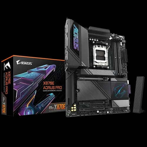 GIGABYTE X870E AORUS PRO ATX Motherboard, LGA 1718, AMD X870E Chipset, 4x M.2, PCIe 5.0, USB4, Wi-Fi 7 & Bluetooth 5.3