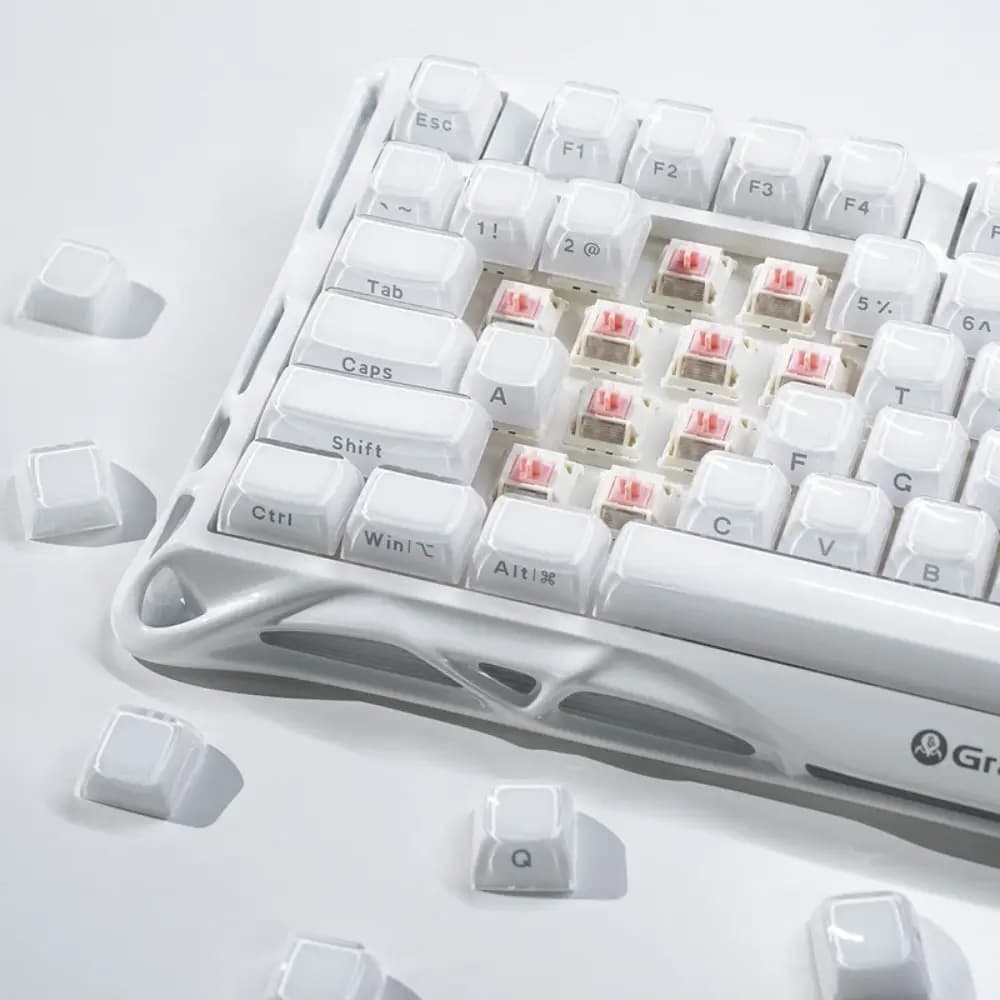 GravaStar Mercury K1 Opaline White Mechanical Gaming Keyboard, Linear Switches, RGB, 8000mAh Battery & Tri-Mode Connectivity thumbnail 4