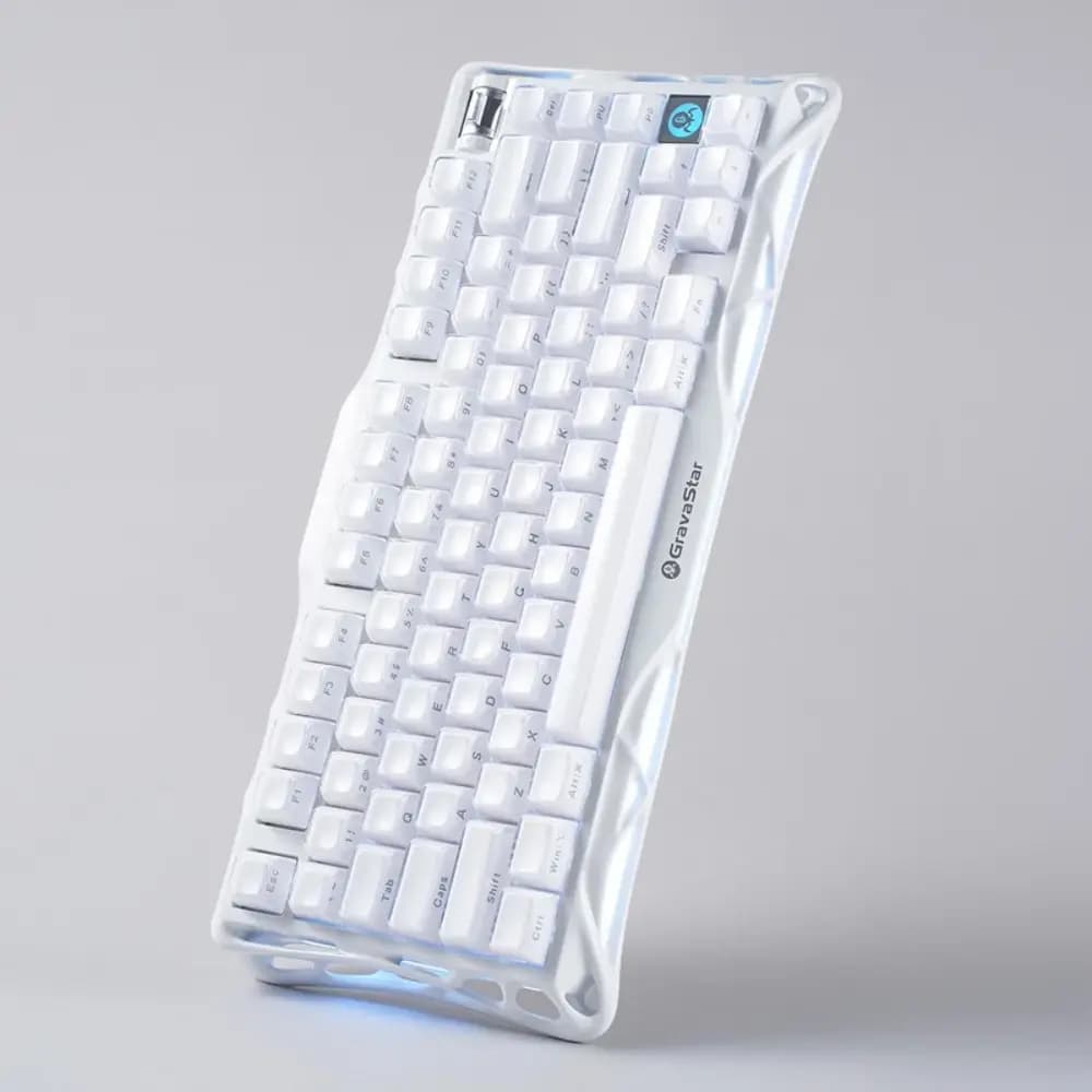 GravaStar Mercury K1 Opaline White Mechanical Gaming Keyboard, Linear Switches, RGB, 8000mAh Battery & Tri-Mode Connectivity thumbnail 3