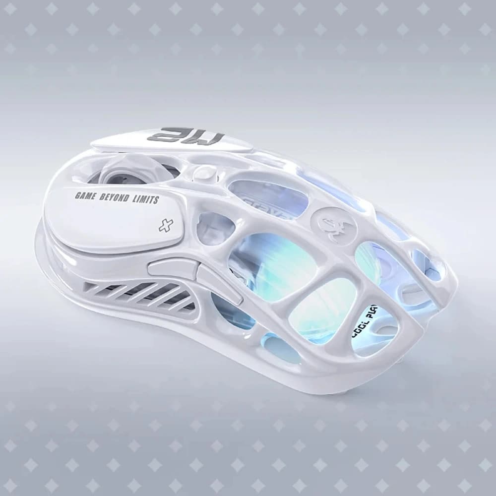 GravaStar Mercury M2 Opaline White Wireless Gaming Mouse with PAW3395 Sensor, 26,000 DPI, 1000Hz Polling & RGB thumbnail 2