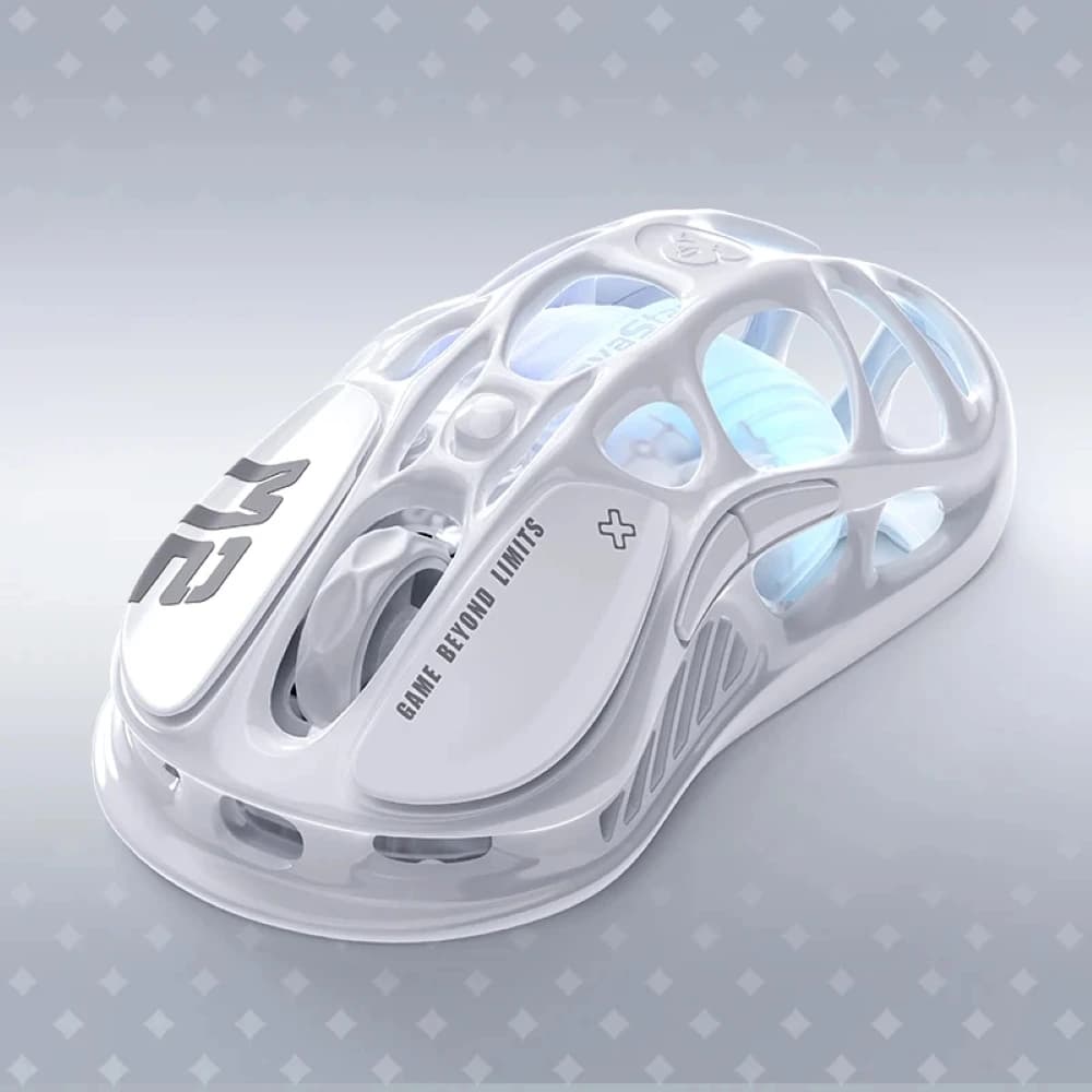 GravaStar Mercury M2 Opaline White Wireless Gaming Mouse with PAW3395 Sensor, 26,000 DPI, 1000Hz Polling & RGB thumbnail 3