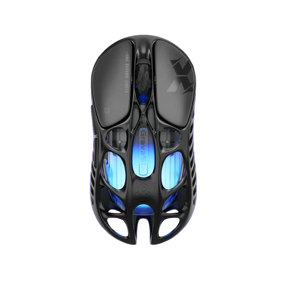 GravaStar Mercury X Galaxy Black Wireless Gaming Mouse with PAW3950 Sensor, 32,000 DPI, 49g Magnesium Alloy & Tri-Mode