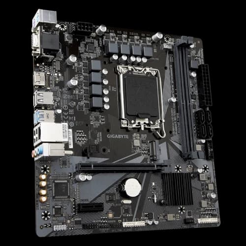GIGABYTE H610M H V2 DDR4 Micro ATX Motherboard, LGA1700 socket, Intel H610 Express Chipset, 2 x DDR4 DIMM, Dual channel memory architecture, 1 x D-Sub port, 1 x HDMI port, Realtek Audio CODEC thumbnail 2