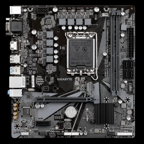 GIGABYTE H610M H V2 DDR4 Micro ATX Motherboard, LGA1700 socket, Intel H610 Express Chipset, 2 x DDR4 DIMM, Dual channel memory architecture, 1 x D-Sub port, 1 x HDMI port, Realtek Audio CODEC thumbnail 3