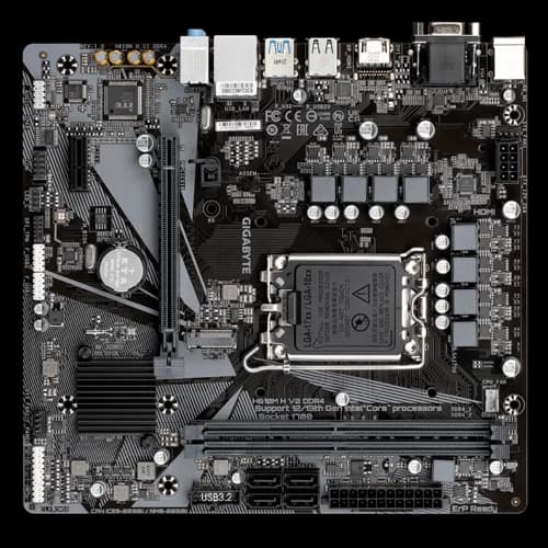 GIGABYTE H610M H V2 DDR4 Micro ATX Motherboard, LGA1700 socket, Intel H610 Express Chipset, 2 x DDR4 DIMM, Dual channel memory architecture, 1 x D-Sub port, 1 x HDMI port, Realtek Audio CODEC thumbnail 4