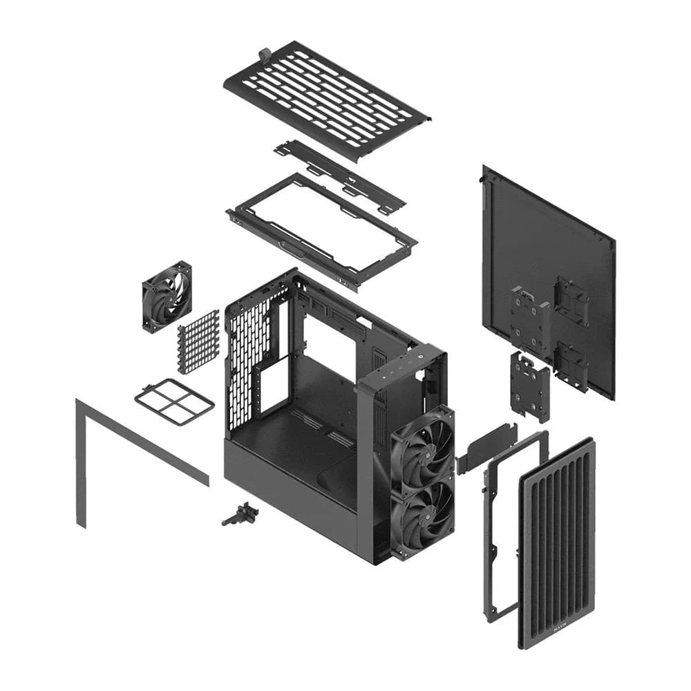 HAVN BF 360 Flow Mid Tower PC Case Black, Expansion Slots 7, Liquid Cooling Support, GPU Support, Power Supply Support, Motherboard Support, Fan Support thumbnail 4